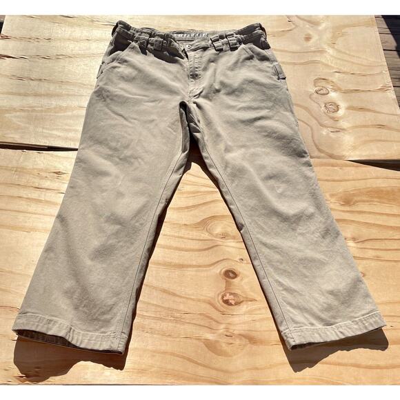 Duluth Trading Company Flex Fire Hose Cargo Pants Mens 40x30 Tan‎ Work Utility - Picture 1 of 9